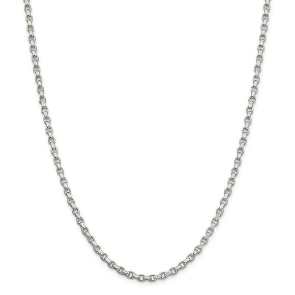 3.5mm, Sterling Silver Solid Diamond Cut Rolo Chain Necklace, 18 Inch - Picture 3 of 8